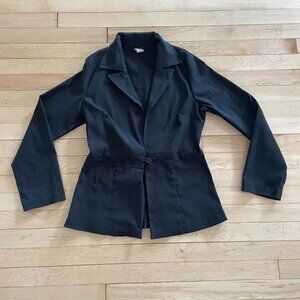 Vintage 90s Vanity Black Blazer • Lace Trim Button • Coquette Dark Academia y2k